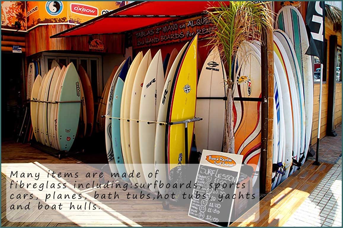 fibreglass is a composite material use in the construction of surfboards